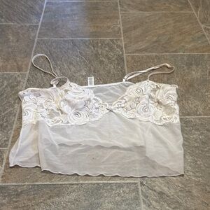 Delicates Sheer Floral Camisole - Cream